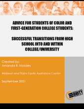 Advice for Students of Color and First-Generation Students: Successful Transitions from High School into and Within College/Univ