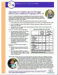 Outcomes for Children Served Through IDEA’s Early Childhood Programs: 2011-12