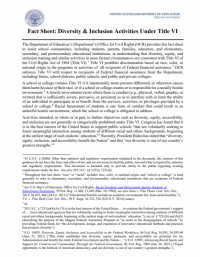 Fact Sheet: Diversity & Inclusion Activities Under Title VI