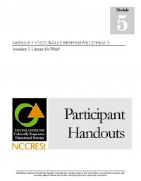 Culturally Responsive Literacy Academy 1 - Literacy for What? - HANDOUTS