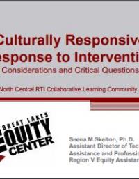 Culturally Responsive Response to Intervention: Considerations and Critical Questions