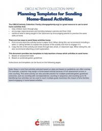 Front Page of Planning Templates for Sending Home-Based Activities 
