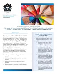 Best Practices in Homeless Education Brief Series:Navigating the Intersections of the McKinney-Vento Act and Individuals with Disabilities