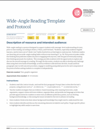 Front Page of Wide-Angle Reading Template and Protocol 