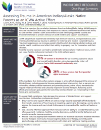 Front Page of Assessing Trauma in American Indian/Alaska Native Parents as an ICWA Active Effort