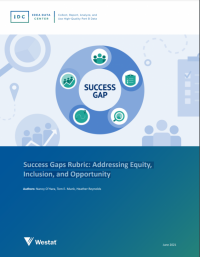 Front Page of Success Gaps Rubric: Addressing Equity, Inclusion, and Opportunity 