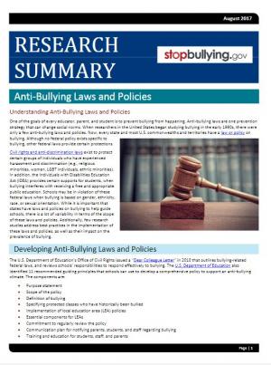 Anti-Bullying Laws and Policies