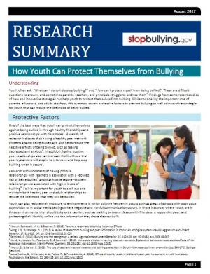 How Youth Can Protect Themselves from Bullying