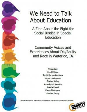 Cover: We Need to Talk About Education: A Zine About the Fight for Social Justice in Special Education