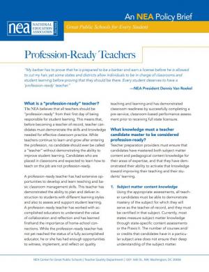 Profession-Ready Teachers