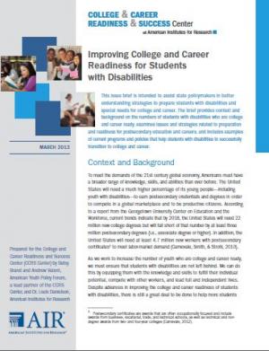 Improving College and Career Readingnes for Students with Disabilities