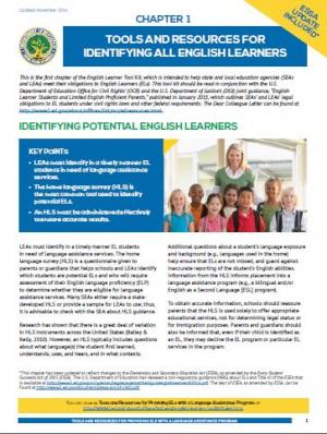 Chapter 1: Tools and Resources for Identifying All English Learners