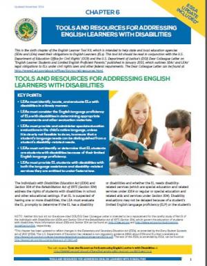 Chapter 6: Tools and Resources for Addressing English Learners with Disabilities