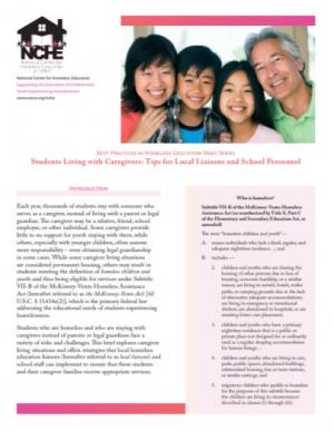Best Practices in Homeless Education Brief Series: Students Living with Caregivers: Tips for Local Liaisons and School Personnel