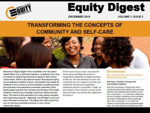 Equity Digest: Transforming the Concepts of Community and Self-Care