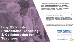 Visual depicting the Esser Fund, aimed at enhancing professional development and collaboration for teachers.