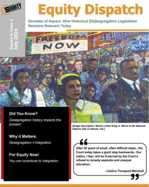 Cover of newsletter featuring Martin Luther King Jr. Mural at the National  Historic Site in Atlanta, GA.