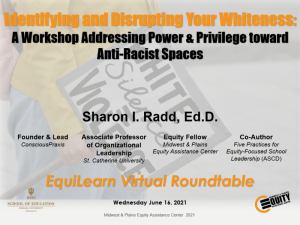 Identifying and Disrupting Your Whiteness: A Workshop Addressing Power & Privilege toward Anti-Racist Spaces