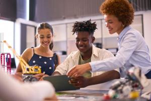 Students and teacher learning in a career and technology class