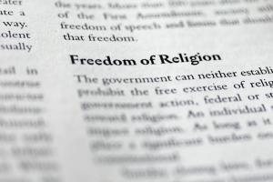 The highlighted term Freedom of Religion written in a Legal Business Law textbook